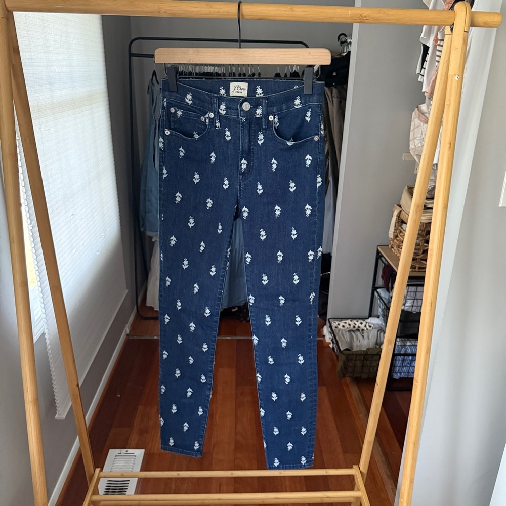 J. Crew | Toothpick Denim | Flower Block Print | Skinny | Size 25 - Picture 2 of 9